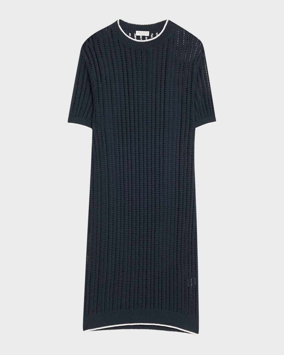Mesh Knit Midi T-Shirt Dress
